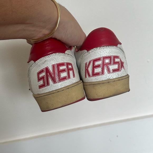 White Ball Star sneakers in leather with red star and heel tab - Picture 3 of 9